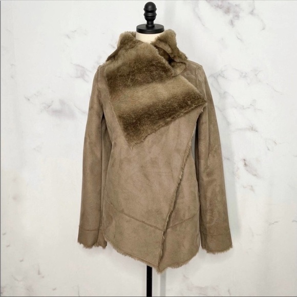 Women’s Faux Fur Suede Jacket Coat, size S - Picture 2 of 9